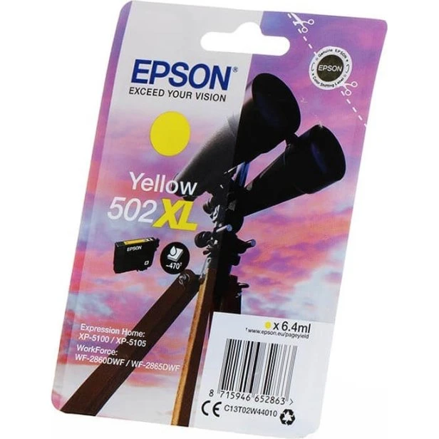 Epson 502XL Gul Høj Kapacitet Blækpatron C13T02W44010