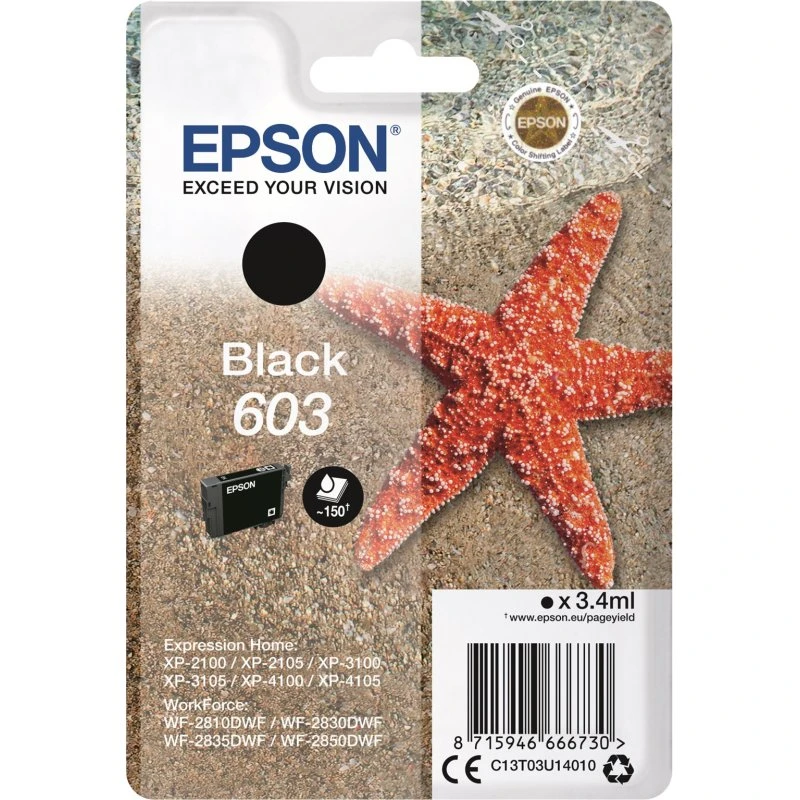 Epson 603 Sort Blækpatron 3,4 ml