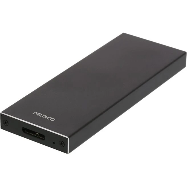 Deltaco Extern M.2 Kabinet, USB 3.1 Gen 1, Sort, 5 Gbps