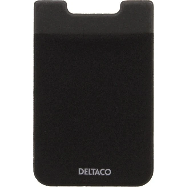 Deltaco Adhesive Credit Card Holder, 3M, Sort, 4 Kort