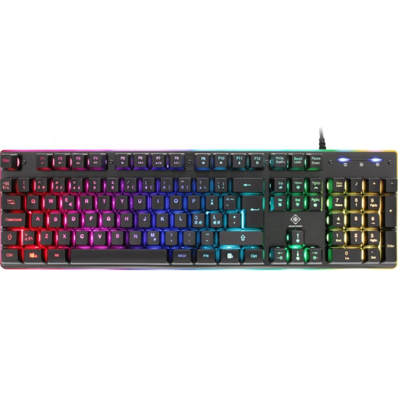Deltaco GAMING DK220, Nordisk, RGB, Membranbrytare, Svart
