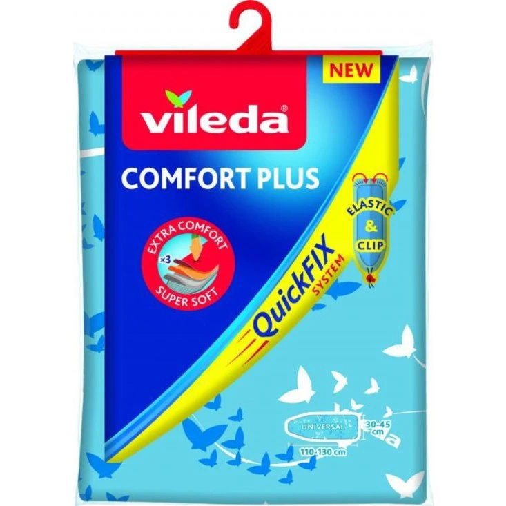 Vileda Comfort Plus Strygebrætsbetræk 130x45cm Lyserød/Hvid
