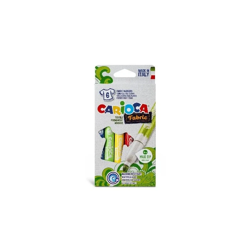 Carioca 6 stk. Tekstil Tuscher 6mm - 6 Farver