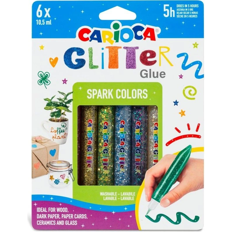 Carioca Spark Glitter Lim 6 Farver 10,5 ml