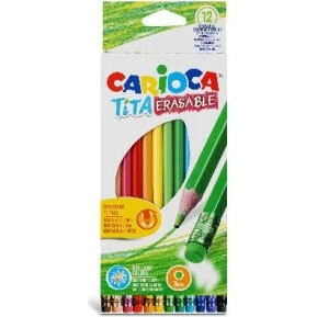 TITA Erasable Farveblyanter 3mm 12 Farver med Viskelæder