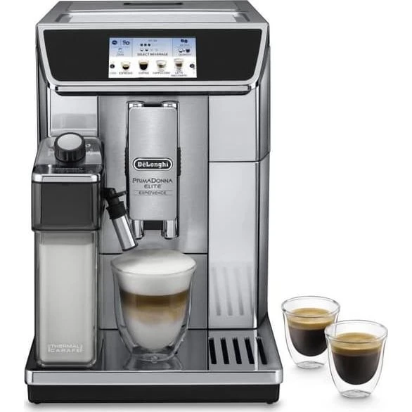 DeLonghi PrimaDonna Elite ECAM650.85.MS Espressomaskine, Grå, 2L