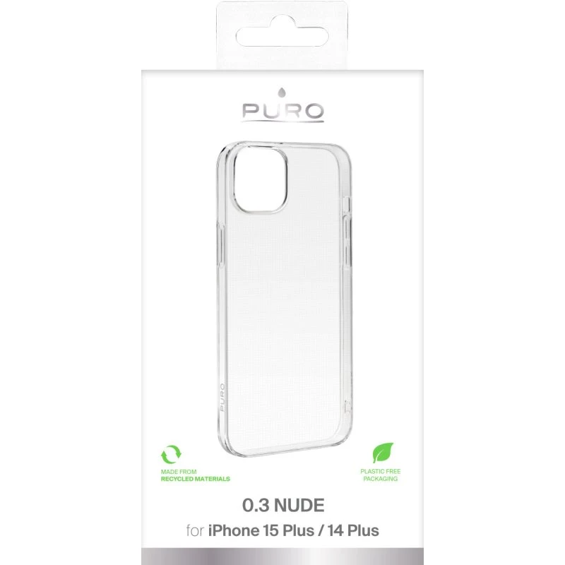 Puro Nude Ultra Slim TPU-case til iPhone 15 Plus, transparent