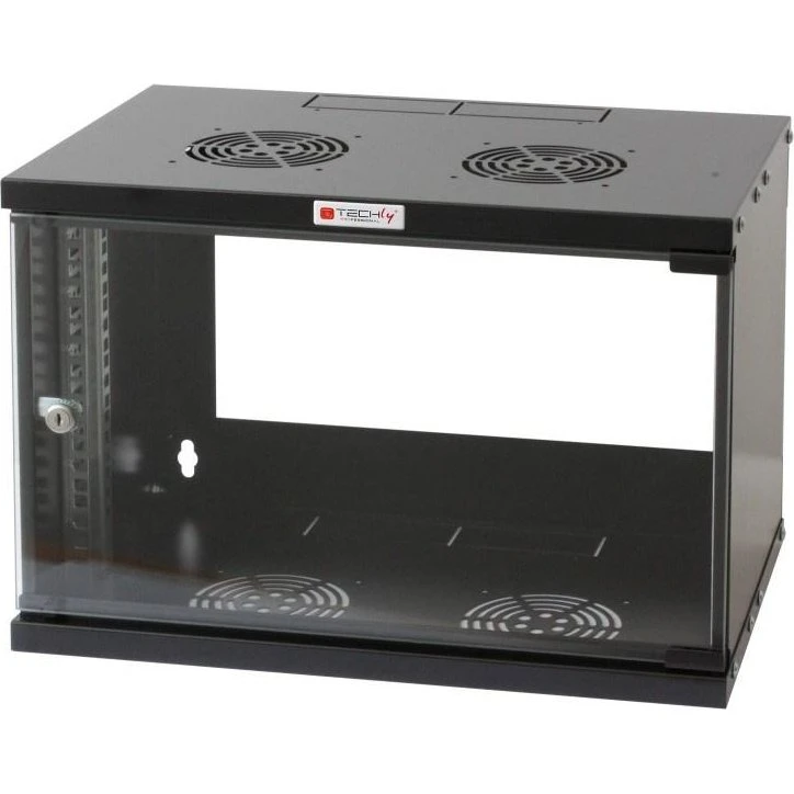 TECHly Væghængt 19" Rackskab 6U, 45 cm Dyb, Sort