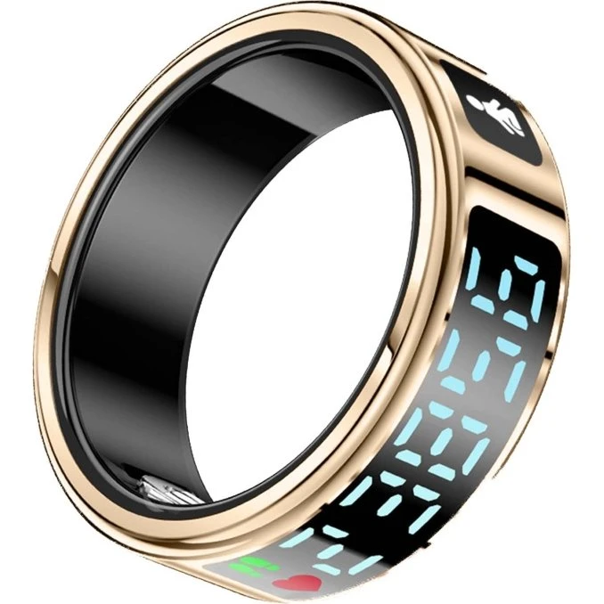 Fitpaddy Fitring Smart Ring med Display, S, IP68, USB-C