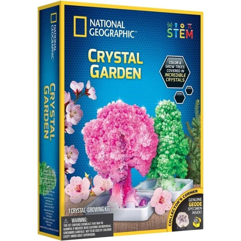 National Geographic Crystal Garden Kit – 2 træbaser med krystalvækst