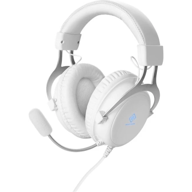 Deltaco WH85 Gaming Headset, Hvid, 57mm Drivers med LED