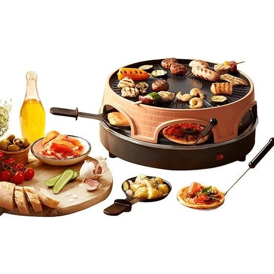Emerio PO-113255.4 Elektrisk pizzaovn & raclette, 1,5 kW, sort/bronze