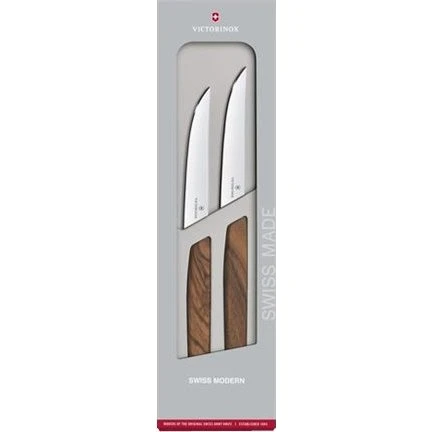 Victorinox Swiss Modern Steakknivsæt, 2 stk., træ valnød