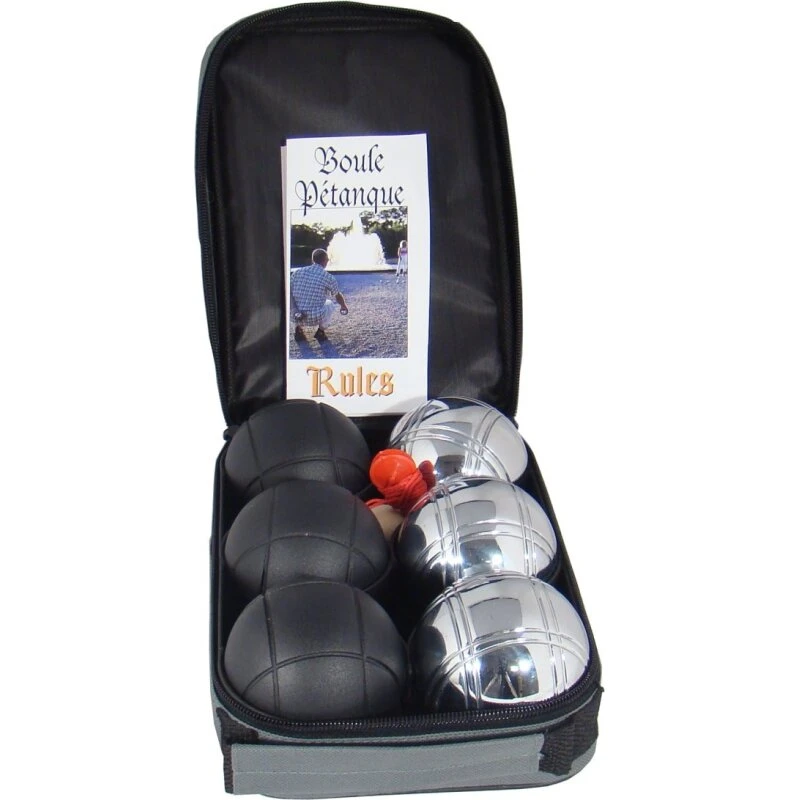 Petanque Provence, 6 kugler i sort og sølv
