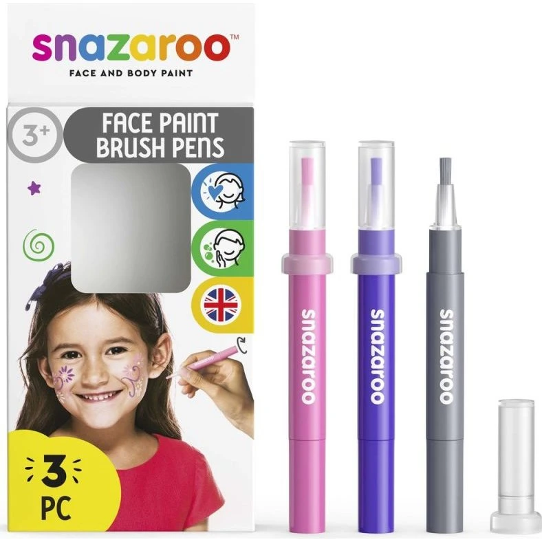 Snazaroo Fantasy 3 stk. Penselmaling: Lyserød, Lilla, Sølv