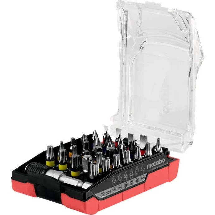 Metabo Battery Bit Box Set 32 Pcs – 32 S2 Chrom-Vanadium Bits