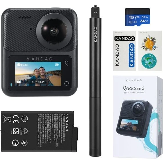 Kandao QooCam 3 360° Actionkamera 5.7K Sort