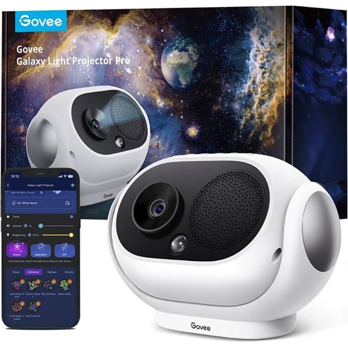 Govee Galaxy Light Projector Pro - Hvid, med Bluetooth og Wi-Fi