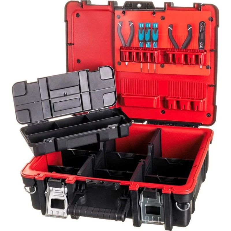 Keter Pro Værktøjskasse 48x38x17,5 cm, sort/rød