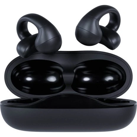 Happy Plugs Open-Ear Clip OWS True Wireless Sort, 20 timer batteri