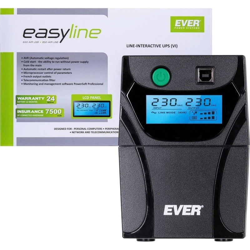Ever EASYLINE 650 UPS 650VA 360W USB