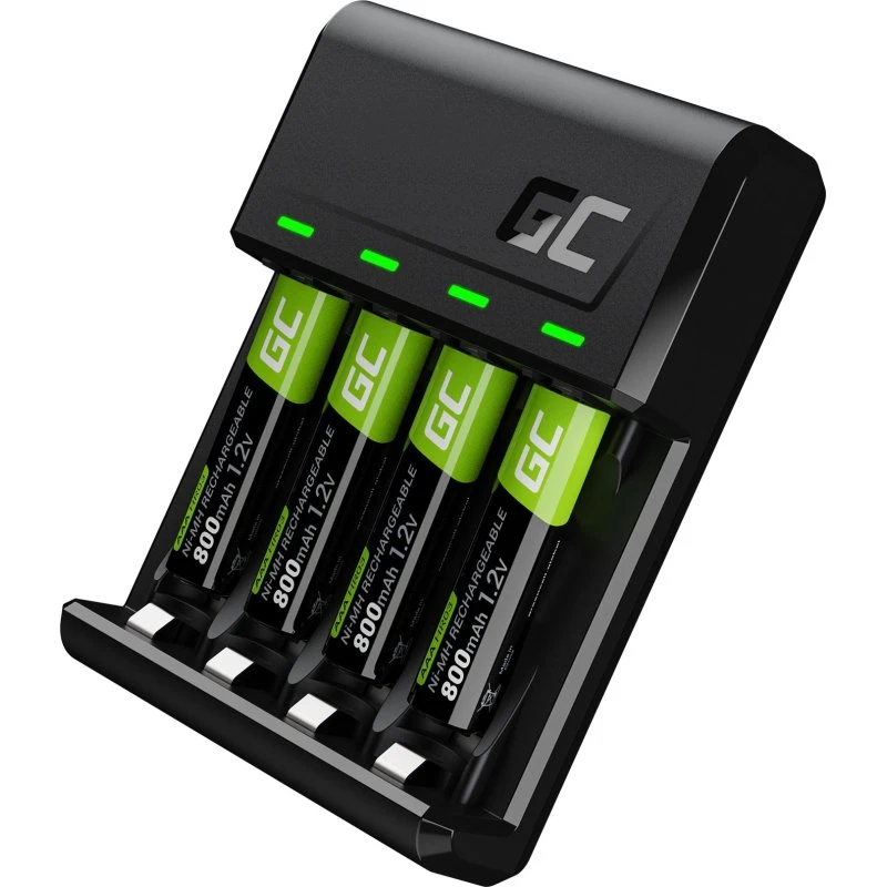 Green Cell VitalCharger 0.5W med 4x AAA 800mAh batterier