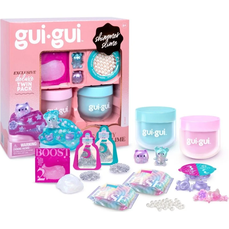 Gui Gui Slime Deluxe Twin Pack - 2 glas med dekorationer