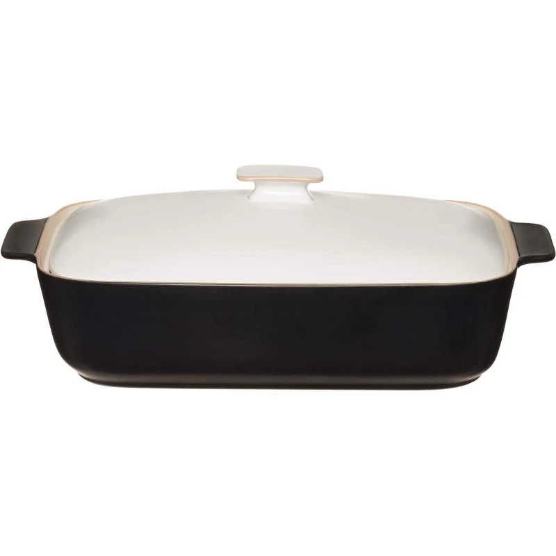 Maku Keramisk Ildfast Fad med Låg, 3L, Sort