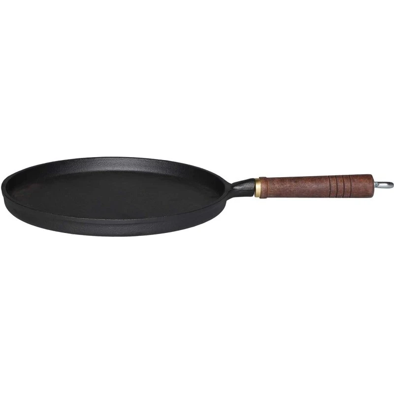 Maku Støbejernspandepande 26 cm med Træhåndtag