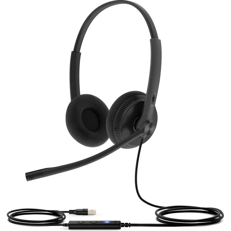 Yealink UH34 Dual Headset Teams USB-A, sort