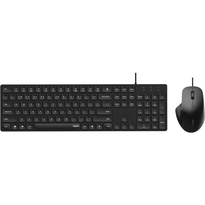 Rapoo NX8020 Tastatur & Mus Sæt, Sort, Nordisk Layout