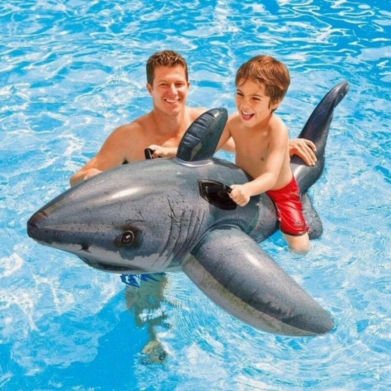 Intex Great White Shark Ride-On 173x107 cm, grå