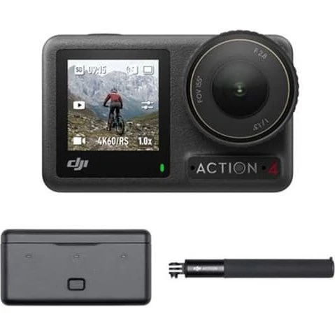 DJI Osmo Action 4 Adventure Combo - Sort - 1/1,3" Sensor - 4K/120 fps