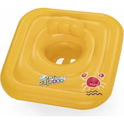 Bestway Swim Safe Badestol til børn, 76 cm x 76 cm, gul krabbe