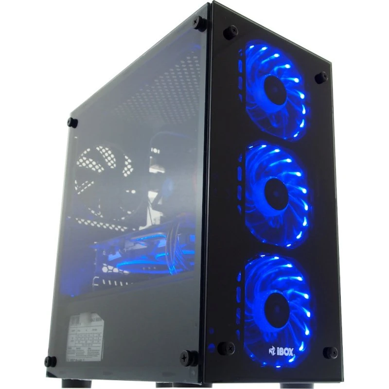 iBox PASSION V4 Mini Tower PC-kabinet, Sort, Mini-ATX