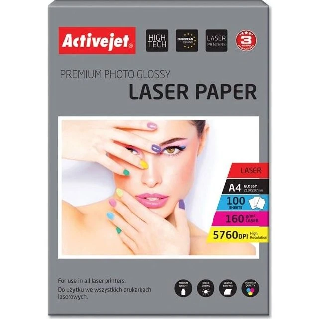 Activejet Fotopapir Glans A4 160 g/m² 100 ark