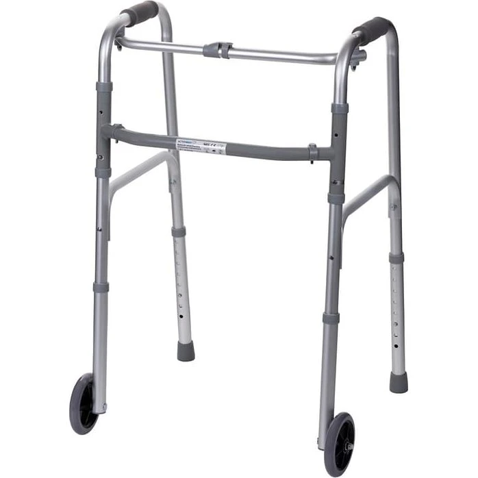 ActionMed Tre-funktions Rehabiliteringsrollator i Grå, Aluminium, Højdejusterbar