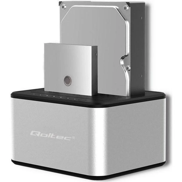 Qoltec 5316 Dockingstation 2x SATA 2,5/3,5" USB 3.0 med kloning