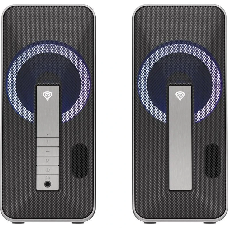 Genesis Helium 100 BT RGB 2.0 Højttalere, 10 W, Bluetooth, Sort/Sølv