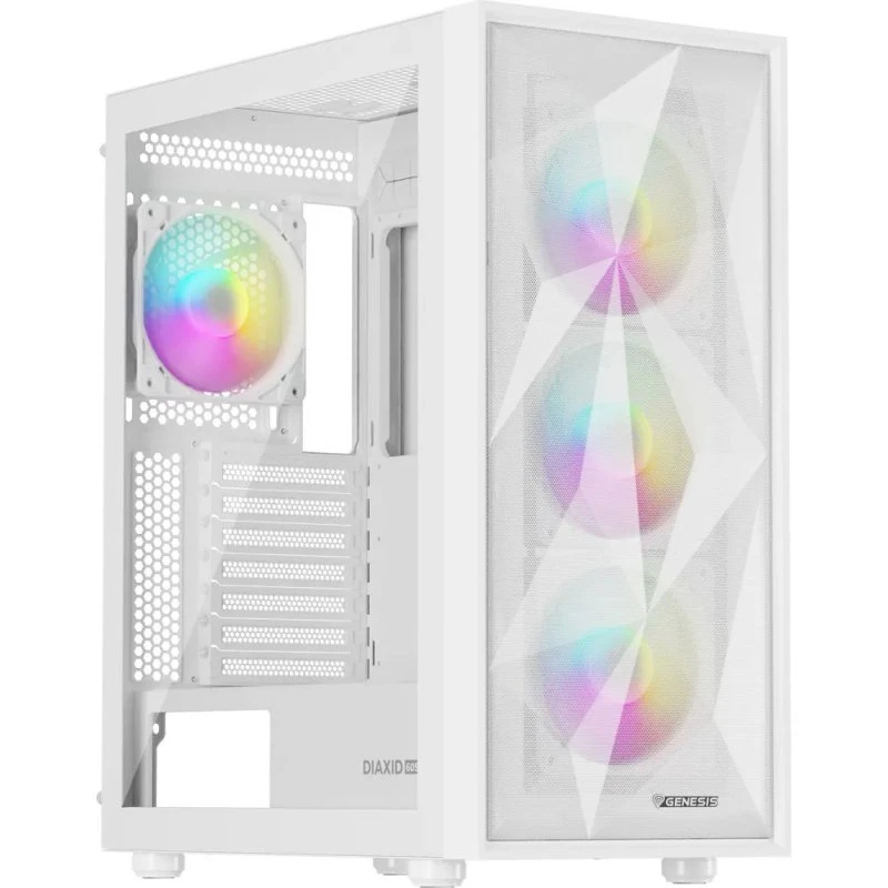 Natec Genesis Diaxid 605 ARGB Hvid Mid Tower PC-Kabinet