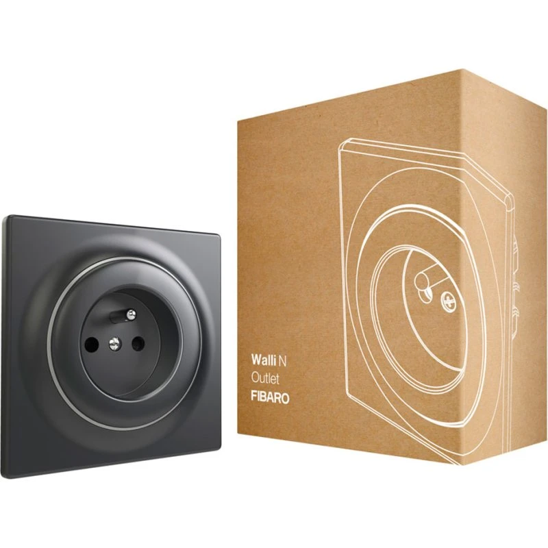 Fibaro Walli N Stikkontakt Type E, Antracit