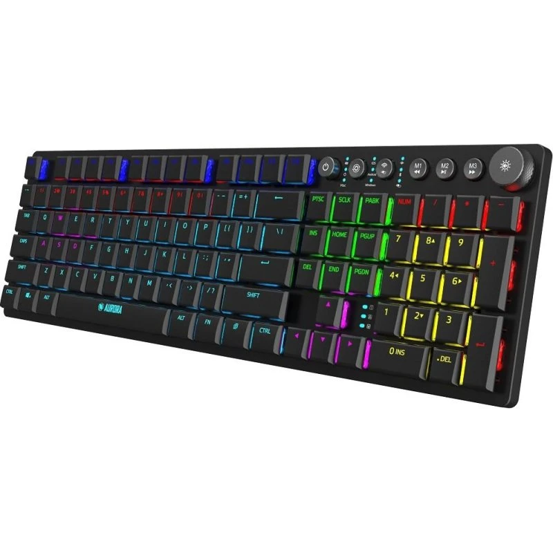 iBox Aurora K-6 Trådløst Mekanisk Tastatur, Sort, RF + Bluetooth