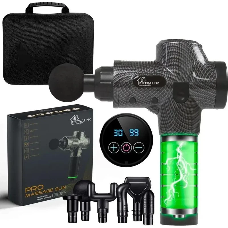 Extralink Massage Gun Pro 3800RPM trådløs, sort