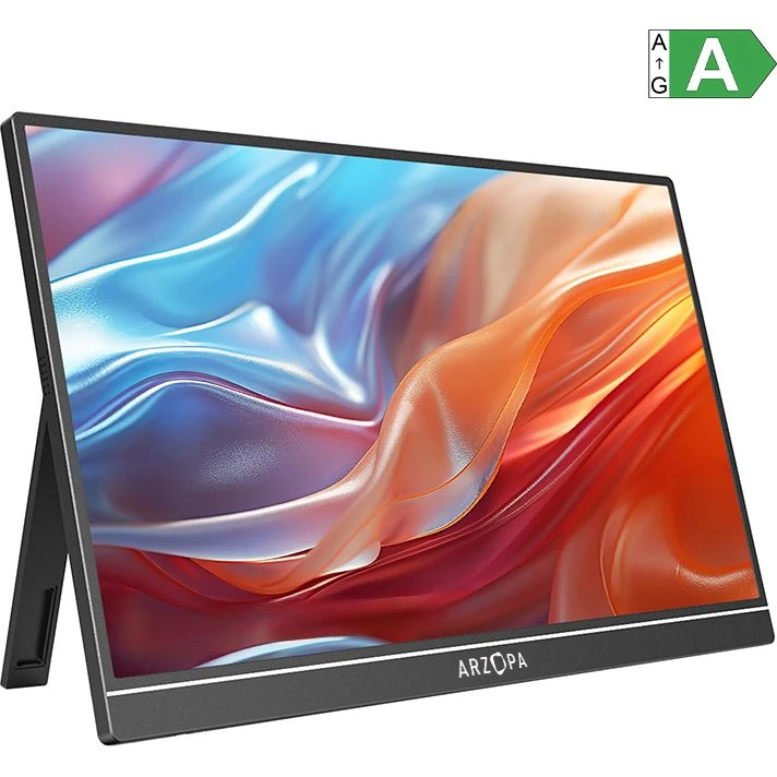 Arzopa A1 15,6" Bærbar Skærm, Full HD, IPS, USB-C, Sort