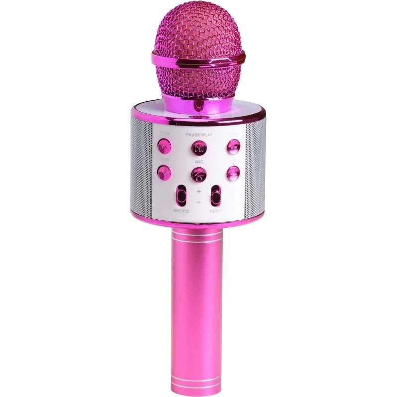 Denver KMS-20 Bluetooth Karaoke Mikrofon med Højttaler, Lyserød