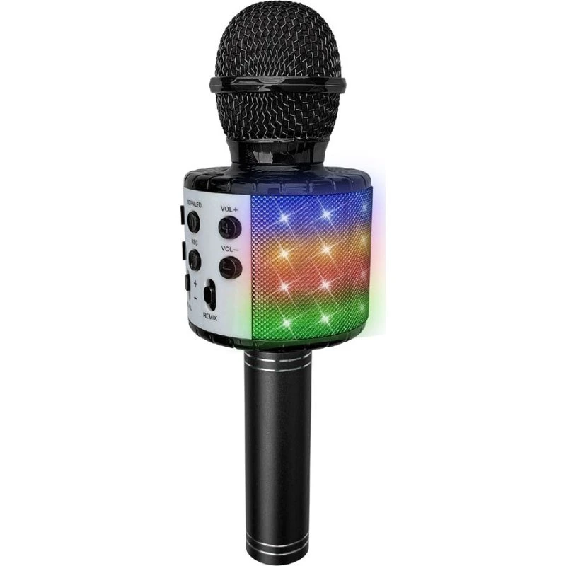 AMO Toys Music Karaoke Mikrofon med Lys, trådløs, med LED-lys og eko