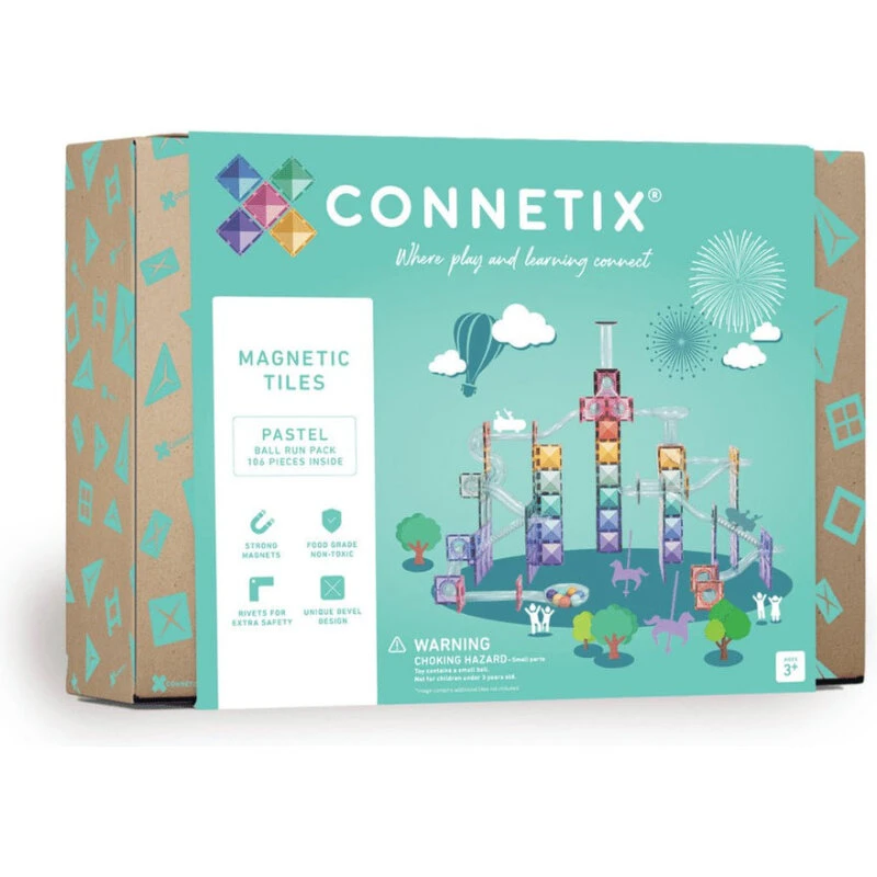 Connetix Magnetisk Kuglebane 106 dele – Pastelfarver