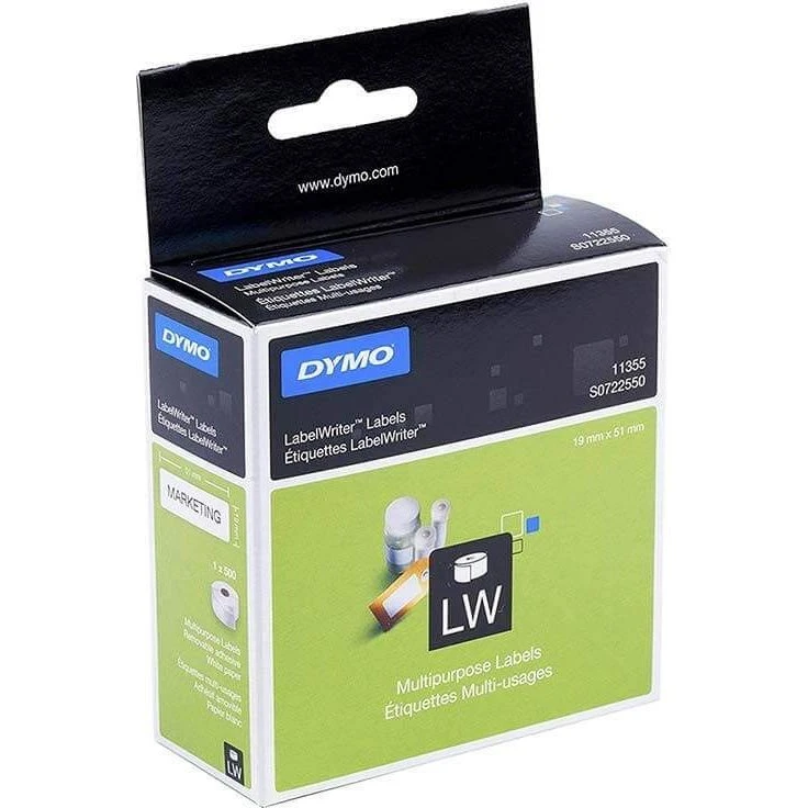 DYMO LabelWriter hvide etiketter 19x51 mm, 500 stk.