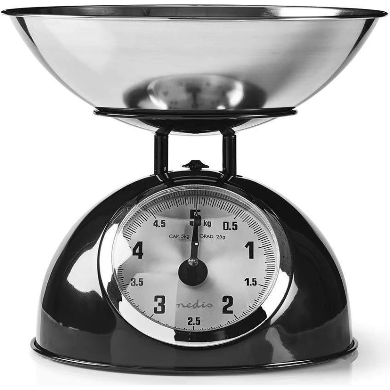 Nedis KASC110BK Retro Køkkenvægt, Sort, 5 kg
