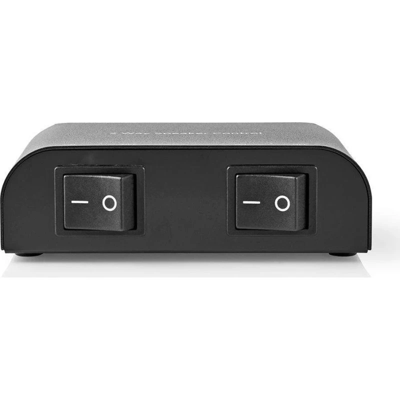 Nedis ASWI2612BK Højttalerkontrolboks, 2-port, sort, aluminium
